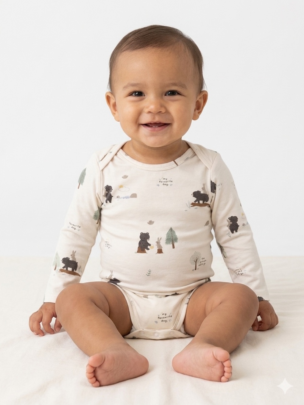 🎉 (18-24m) Angel Dear Woodland Bear + Bunny Bamboo Bodysuit Onesie